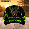 BlueJose Hunting Green Black Born To Hunt Personalized 3D Cap