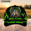 BlueJose Hunting Green Black Born To Hunt Personalized 3D Cap