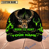 BlueJose Hunting Green Black Born To Hunt Personalized 3D Cap