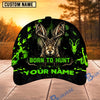 BlueJose Hunting Green Black Born To Hunt Personalized 3D Cap