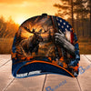 BlueJose Hunting American Flag Sunset Rifle Personalized 3D Cap