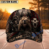BlueJose Hunting Skull Bowhunter Red Stripe Camo Personalized 3D Cap (12 animals)