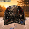 BlueJose Hunting Skull Bowhunter Red Stripe Camo Personalized 3D Cap (12 animals)