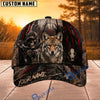 BlueJose Hunting Skull Bowhunter Red Stripe Camo Personalized 3D Cap (12 animals)