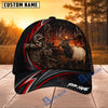 BlueJose Hunting Red Stripe Skull Archer and Deer Sunset Design Personalized 3D Cap (9 animals)