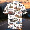 Bluejose American Road Trip Car Hawaiian Shirt