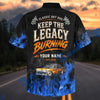 Bluejose Personalized Car "Keep the Legacy Burning" Hot Rod Hawaiian Shirt