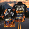 Bluejose Personalized Car "Keep the Legacy Burning" Hot Rod Hawaiian Shirt