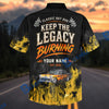 Bluejose Personalized Car "Keep the Legacy Burning" Hot Rod Hawaiian Shirt