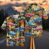 Bluejose Personalized Classic Fastback Muscle Car Tropical Grunge Hawaiian Shirt