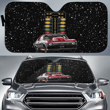 BlueJose Personalized Car Drag Racing Christmas Tree Lights Sun Shade – Night Windshield Sunshade