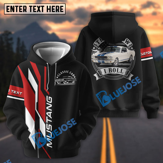 Bluejose Personalized Car 1965 Ford Mustang Shelby GT350 Classic Car Hoodie