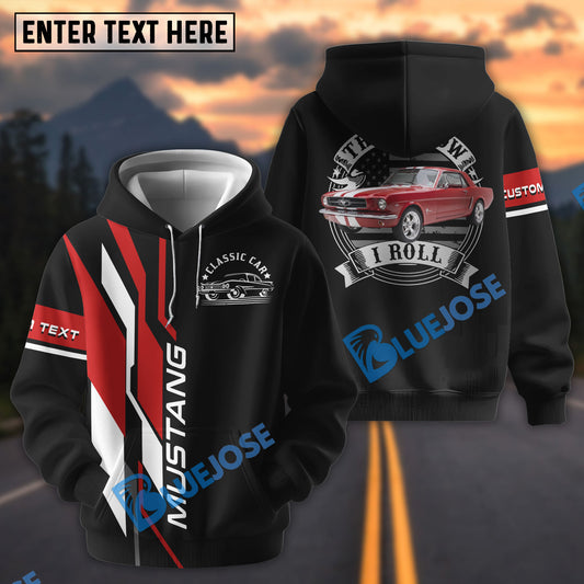 Bluejose Personalized 1965 Ford Mustang 289 Classic Car Hoodie