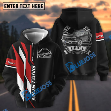 Bluejose Personalized 1967 Mustang Fastback Classic Car Hoodie