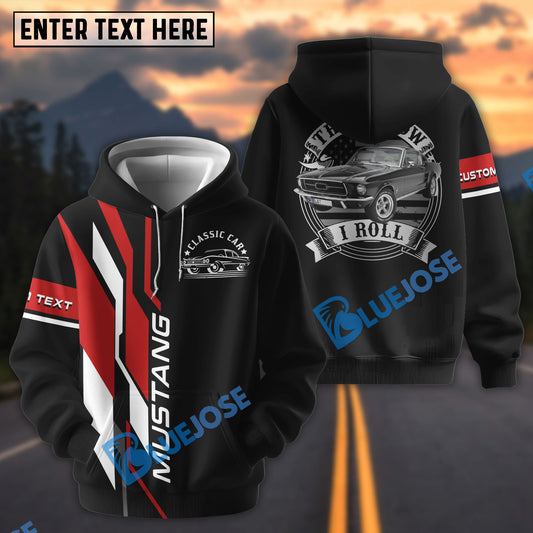 Bluejose Personalized 1967 Mustang Fastback Classic Car Hoodie