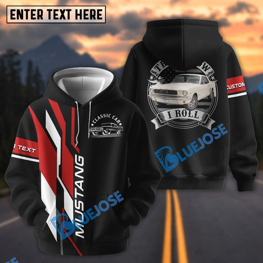 Bluejose Personalized Ford Mustang 1966 Coupe Classical Car Hoodie