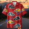 Bluejose Personalized Vintage Hot Rod Cars Red Geometric Hawaiian Shirt