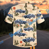 Bluejose Personalized Classic Blue Muscle Car Desert Cactus Landscape Hawaiian Shirt