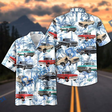 BlueJose Vintage Chevrolet Pickup Truck Hawaiian Shirt – Retro Classic Truck All-Over Print