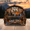 BlueJose Route 66 Hot Rod "Honoring the Legends of the Open Road" Personalized Name Cap – Orange Coupe Custom Baseball Cap