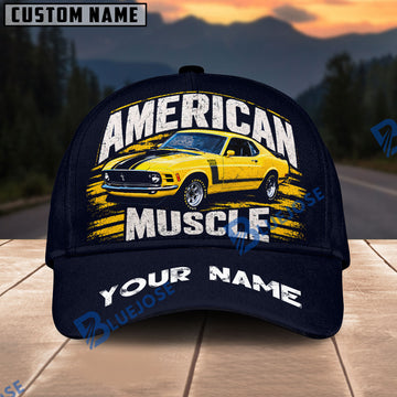 BlueJose Personalized Car American Muscle Boss 302 Mustang Personalized Name Cap