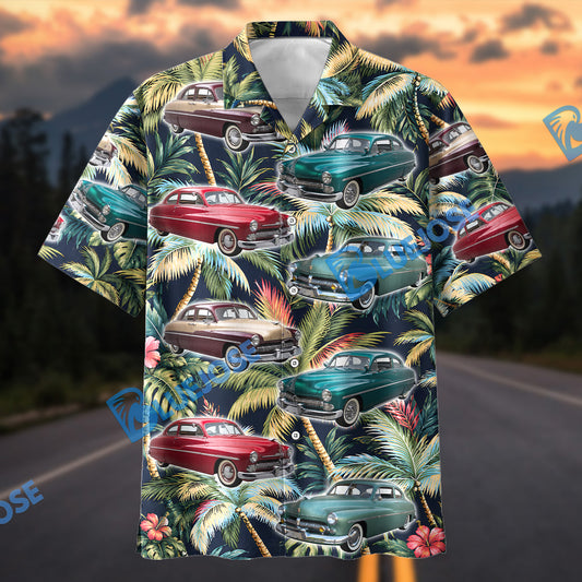 Bluejose Personalized Car Vintage Classic Car Tropical Palm Tree Hawaiian Shirt
