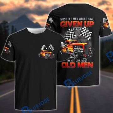 BlueJose Personalized Car Most Old Men Would Have Given Up Hot Rod T-Shirt – Vintage Street Rod Racing Graphic Tee