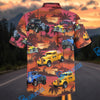 Bluejose Custom Car Vintage Hot Rod Trucks Tropical Sunset Hawaiian Shirt