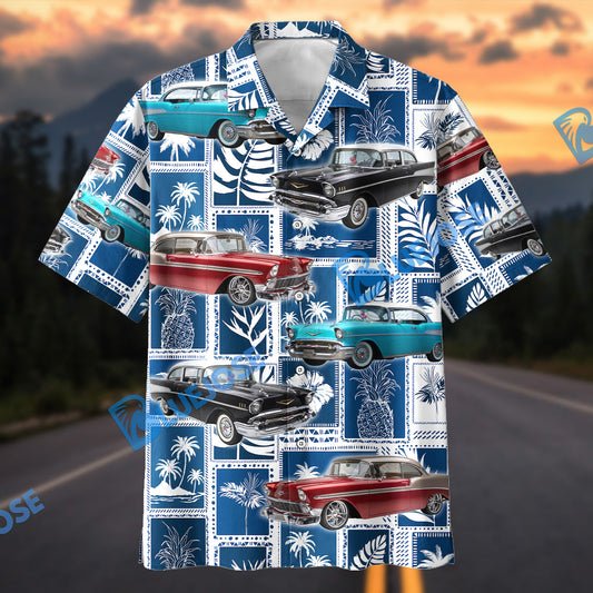 Bluejose Custom Car Retro Chevy Bel Air Aloha Shirt