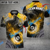 BlueJose Billiards Ball 8 Fire Paint Flow Personalized Name, Team Name Unisex Shirt ( 6 Colors )