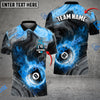 BlueJose Billiards Ball 8 Fire Paint Flow Personalized Name Shirt (6 Colors)