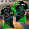 BlueJoses Bowling And Pins Solid Snake Customized Name 3D Shirt ( 6 Colors)