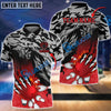 BlueJose Bowling And Pins Flame Claws Customized Name 3D Shirt ( 6 Colors)