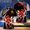 BlueJose Flame Bowling And Pins Tornado Pattern Customized Name 3D Shirt (4 Colors), Personalized Shirts For Bowling Players