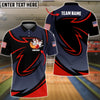 BlueJose Multicolor Bowling Rhombus Pattern Premium Customized Name 3D Polo Shirt, Personalized Shirts For Bowling Players
