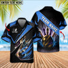 BlueJose Bowling Ball And Pins Premium Multicolor Option Customized Name Hawaiian Shirt (6 Colors)