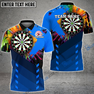 BlueJose Darts Board Colorful Personalized Name, Team Name Shirt (5 Colors)