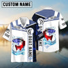 Bluejose Redfish Fishing Blue Camo American Flag Custom Name Windbreaker Jacket