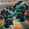 BlueJose Bowling And Pins Black Paint Splatters Customized Name 3D Shirt ( 6 Colors)
