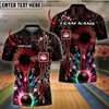 BlueJose Bowling And Pins Electric Pattern Customized Name 3D Shirt ( 6 Colors)