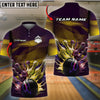 BlueJose Bowling And Pins Curved Net Customized Name 3D Shirt ( 6 Colors)