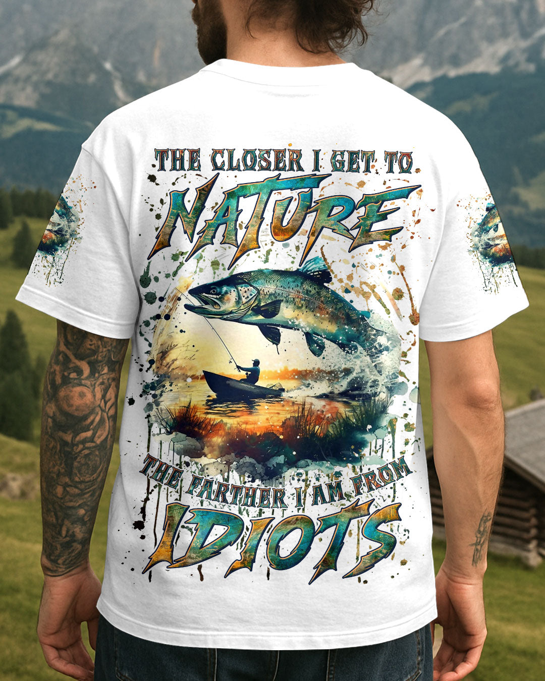 THE CLOSER I GET TO NATURE FISHING ALL OVER PRINT - YHLN2405254