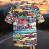 Bluejose American Vintage Classic Car Collage Street Sign Hawaiian Shirt