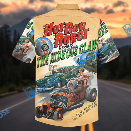 Bluejose Hot Rod Robot Versus The Hideous Claw Hawaiian Shirt