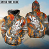 BlueJose Orange Camo Fish Hook Skull Custom Name Windbreaker Jacket