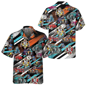 Bluejose Hot Rod Car Show Hawaiian Shirt