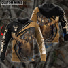 BlueJose Customized Name Moose Hunting Golden Brown 3D Shirts
