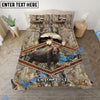 Bluejose Custom Text Moose Hunting Leather Camo Pattern Bedding Set 3D All Over Printed ( 4 Colors )