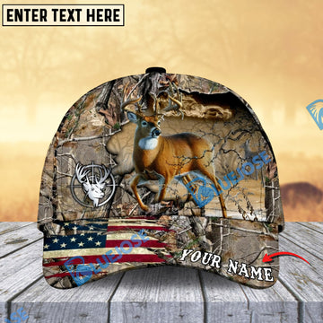 BlueJose Cross America Hunting Deer Crack Camo Pattern Multicolor Personalized 3D Cap