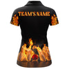 BlueJose Black Flame Bowling Classic Personalized All Over Printed Shirt For Women